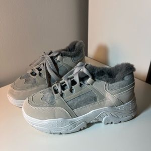 Never worn before gray sneakers.